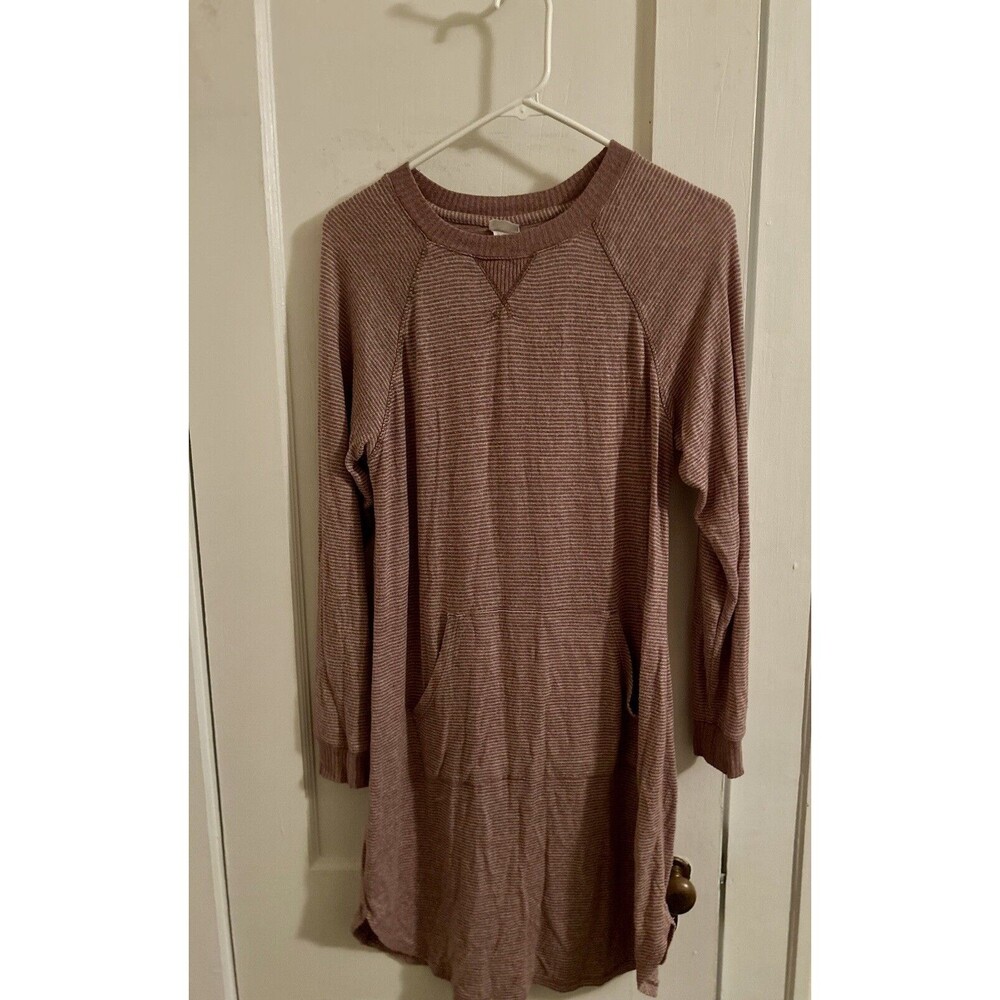 Stars Above Sweater Dress/ Dark Tan Sweater Dress With Pockets
